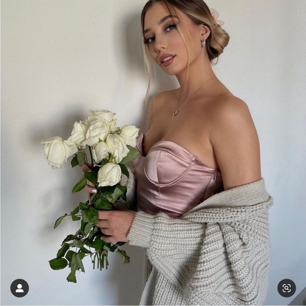 ZARA SATIN EFFECT BUSTIER BODYSUIT